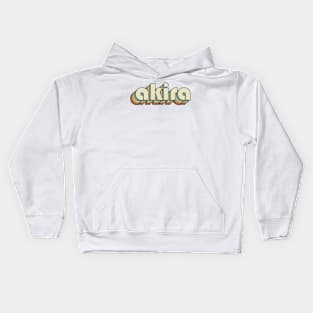 Akira Retro Rainbow Typography Style 70s Kids Hoodie